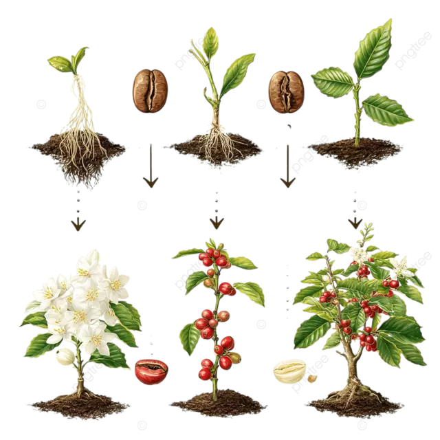 vòng đời phát triển của cây cà phê 